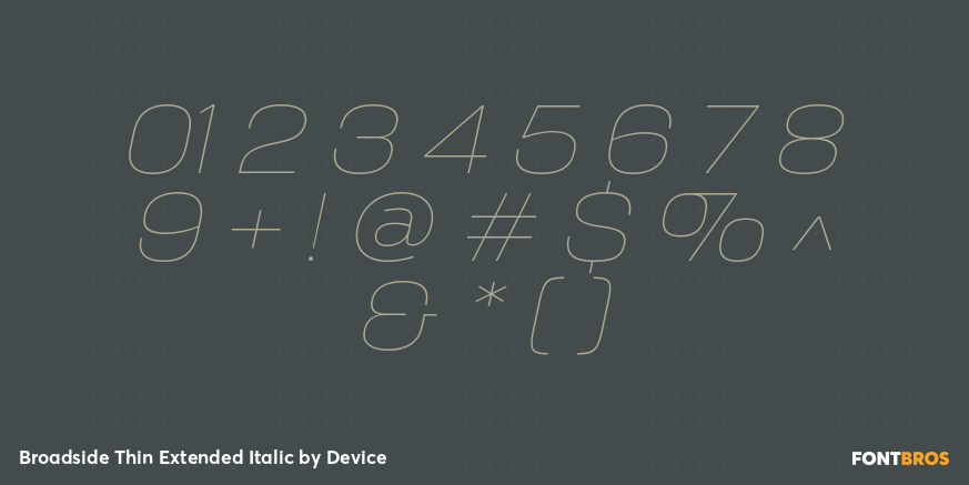 Broadside Thin Extended Italic Font Poster #1