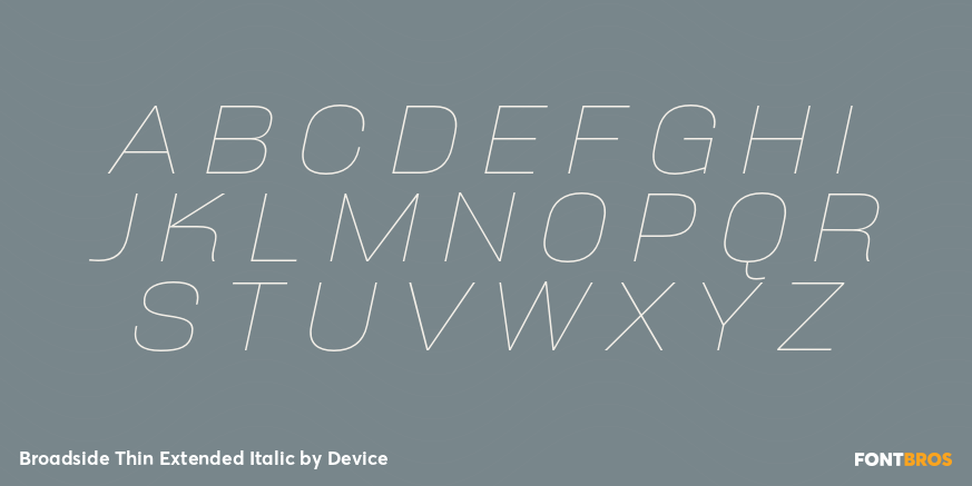 Broadside Thin Extended Italic Font Poster #1