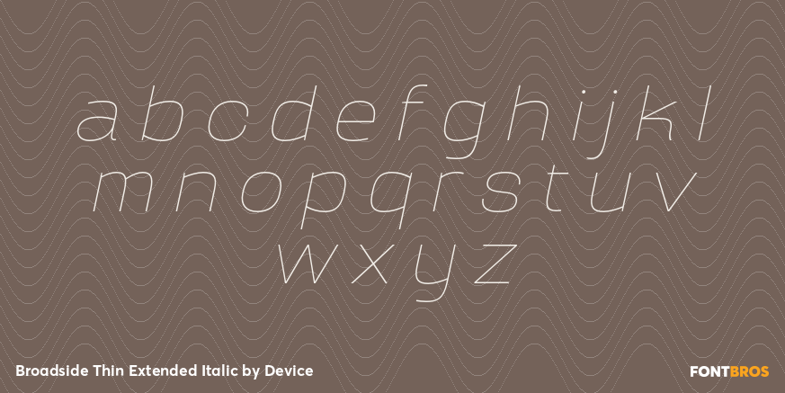 Broadside Thin Extended Italic Font Poster #1