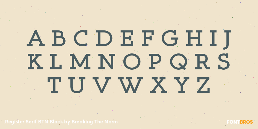 Register Serif BTN Black Font Poster #1