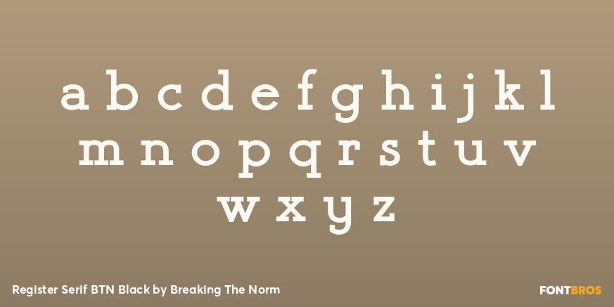 Register Serif BTN Black Font Poster #1