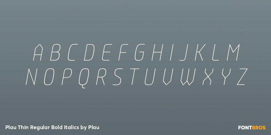Plau Thin Regular Bold Italics Font Poster #1