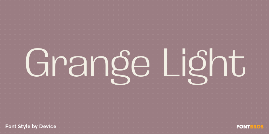 Grange Light Font Poster #1