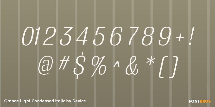 Grange Light Condensed Italic Font Poster #4