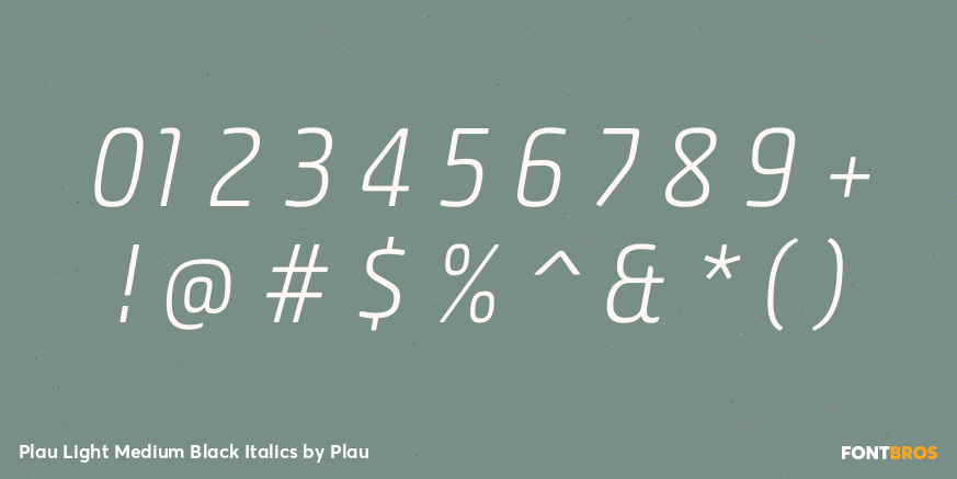 Plau Light Medium Black Italics Font Poster #1