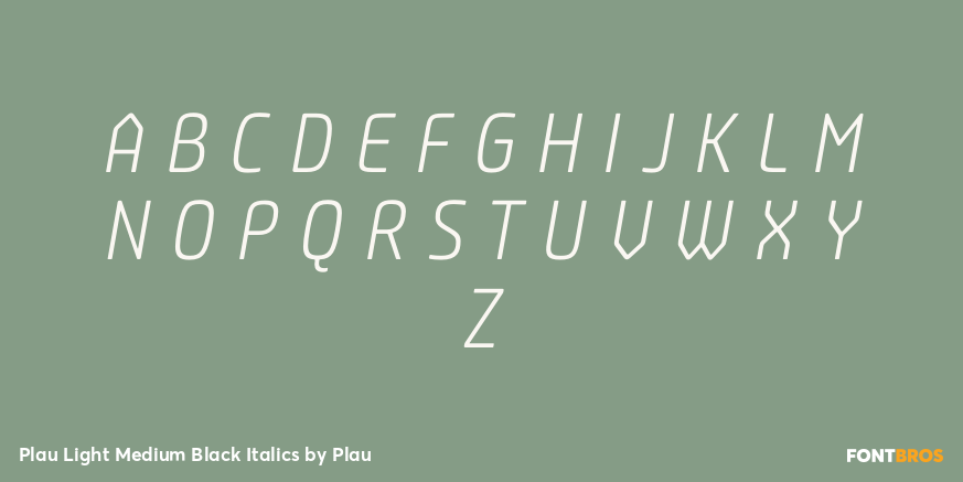 Plau Light Medium Black Italics Font Poster #1