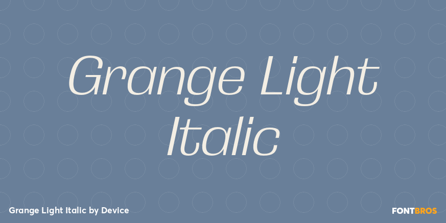 Grange Light Italic Font Poster #1