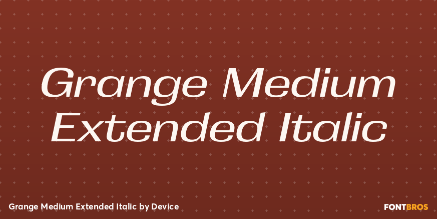 Grange Medium Extended Italic Font Poster #1