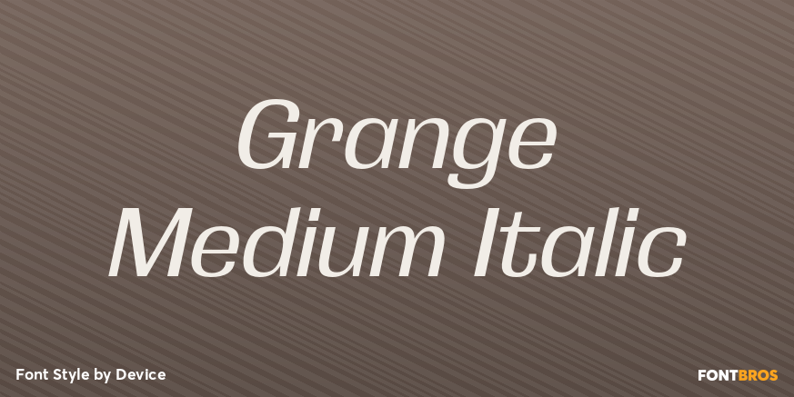Grange Medium Italic Font Poster #1