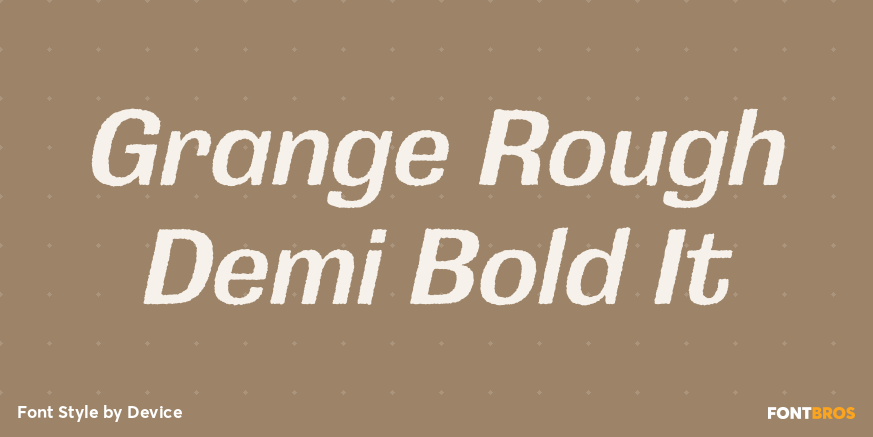 Grange Rough Demi Bold It Poster