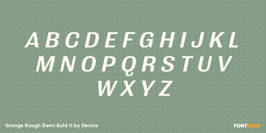 Grange Rough Demi Bold It Font Poster #1
