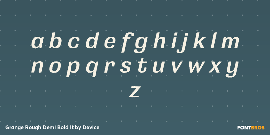 Grange Rough Demi Bold It Font Poster #1