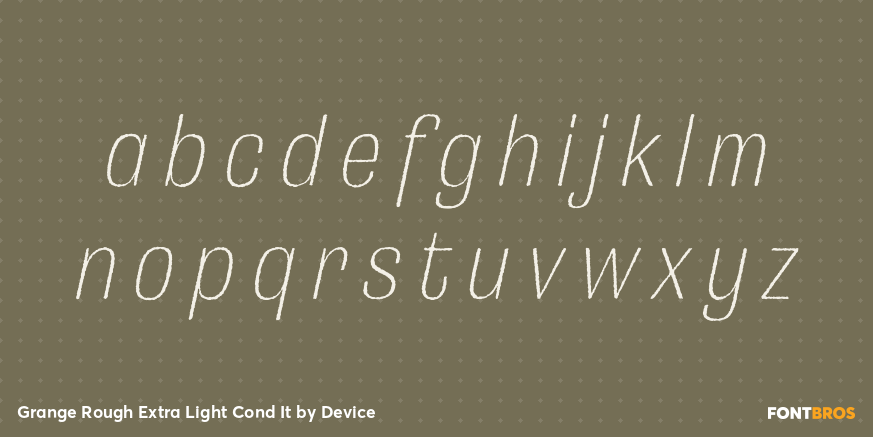 Grange Rough Extra Light Cond It Font Poster #3