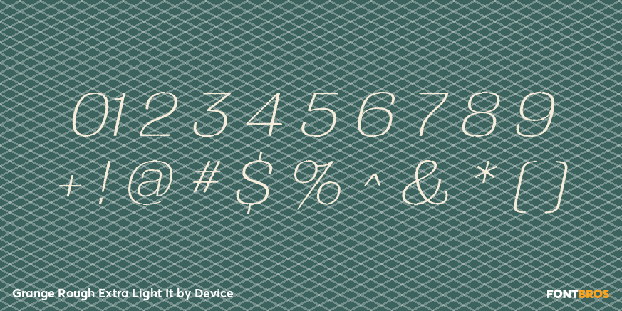 Grange Rough Extra Light It Font Poster #1