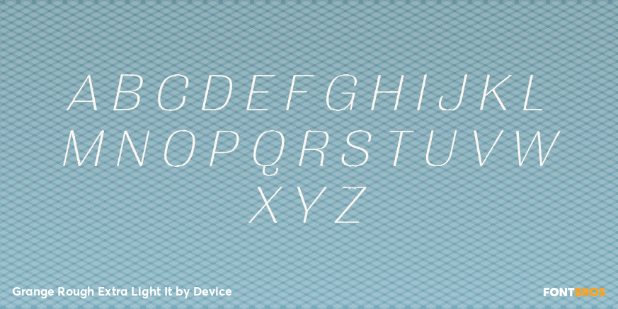 Grange Rough Extra Light It Font Poster #1