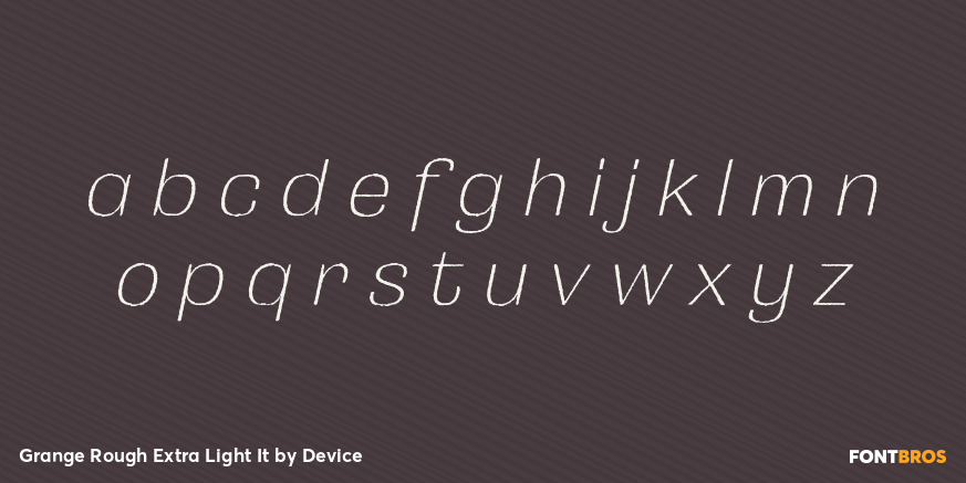Grange Rough Extra Light It Font Poster #1