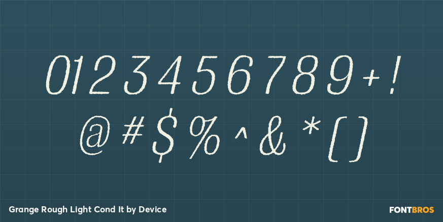 Grange Rough Light Cond It Font Poster #1