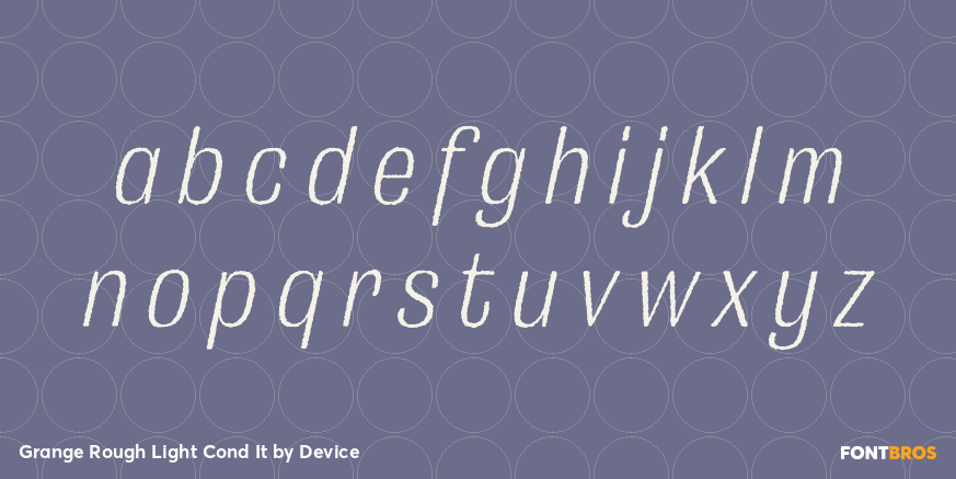 Grange Rough Light Cond It Font Poster #1