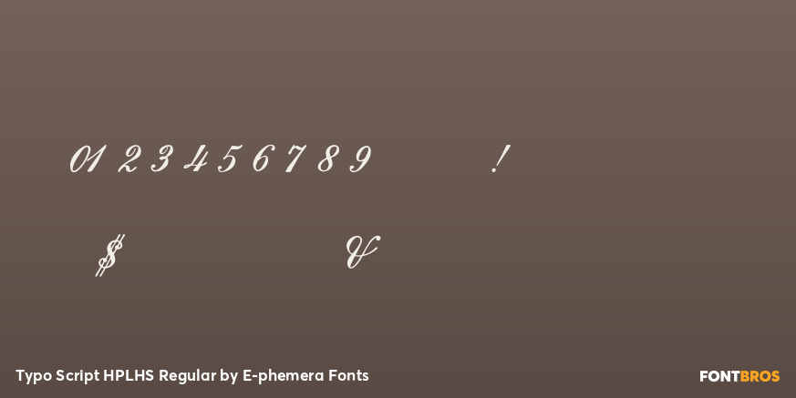 Typo Script HPLHS Regular Font Poster #4