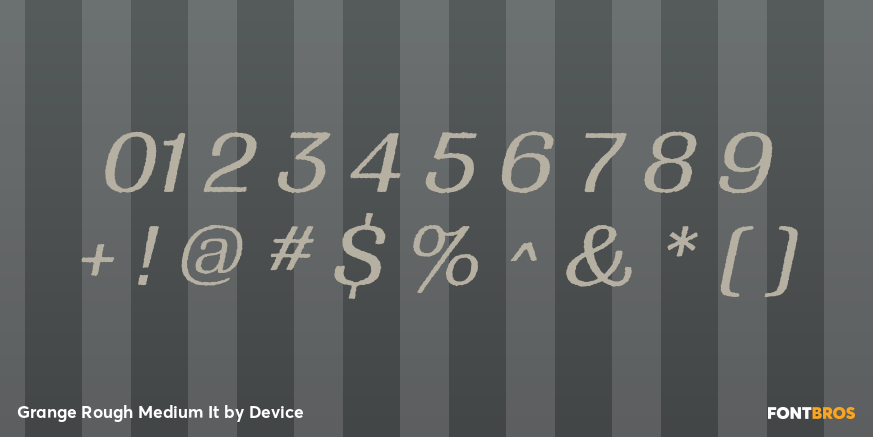 Grange Rough Medium It Font Poster #1