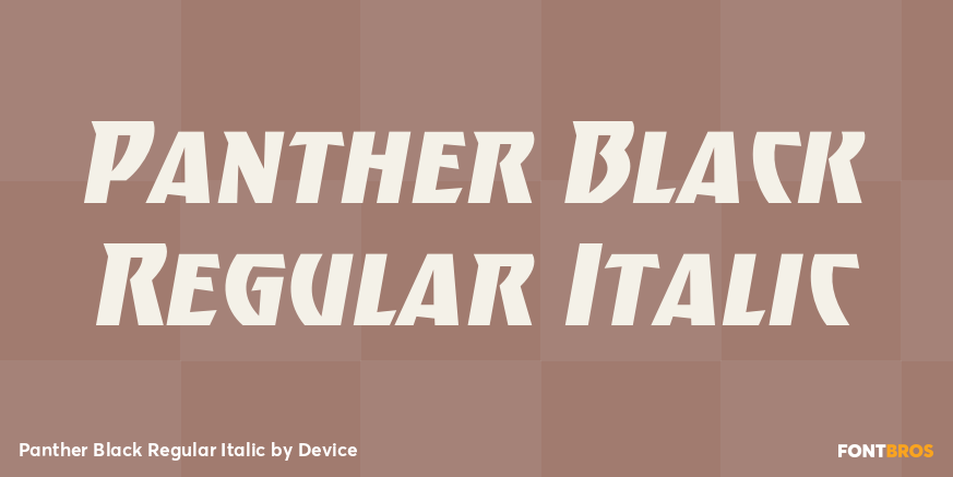 Panther Black Regular Italic Font Poster #1