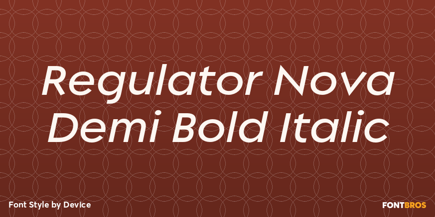 Regulator Nova Demi Bold Italic Font Poster #1