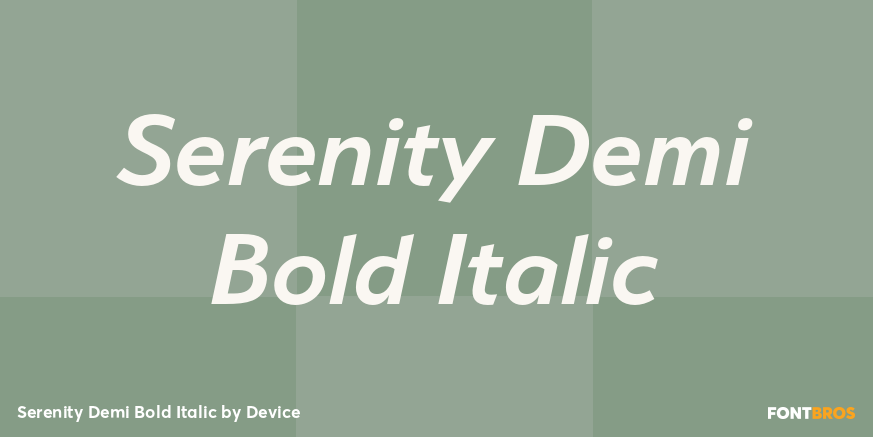 Serenity Demi Bold Italic Font Poster #1