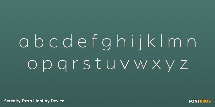 Serenity Extra Light Font Poster #1