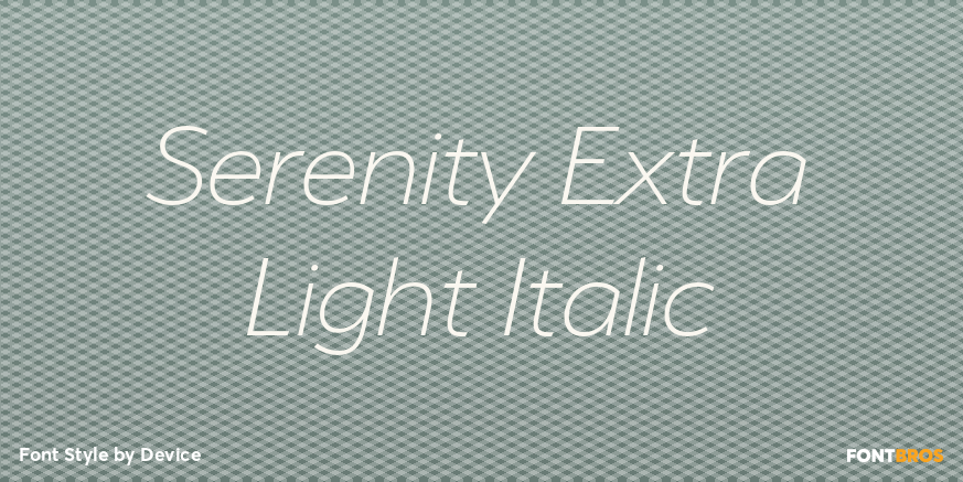 Serenity Extra Light Italic Font Poster #1