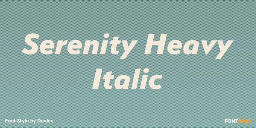 Serenity Heavy Italic Font Poster #1