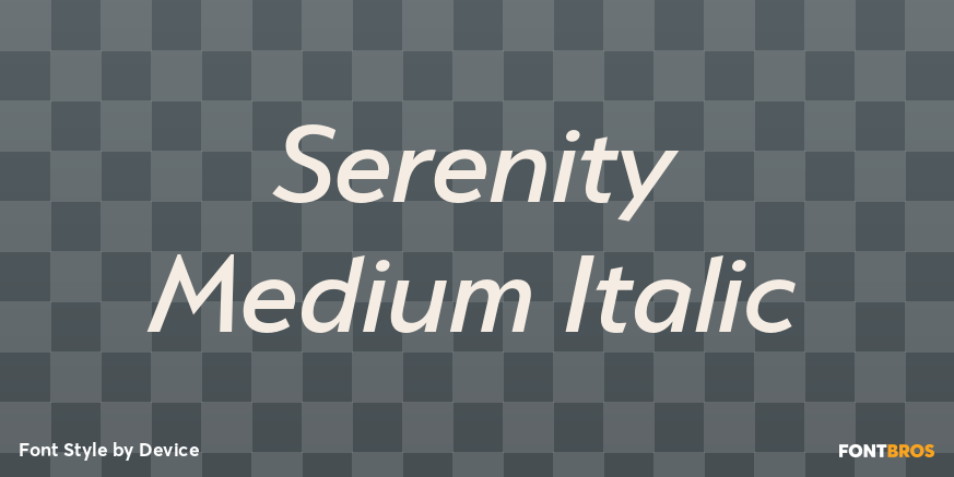 Serenity Medium Italic Font Poster #1