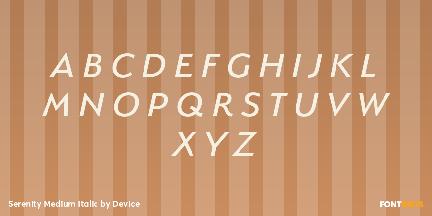 Serenity Medium Italic Font Poster #2