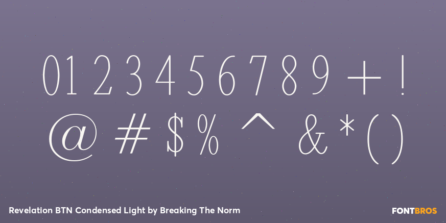 Revelation BTN Condensed Light Font Poster #4