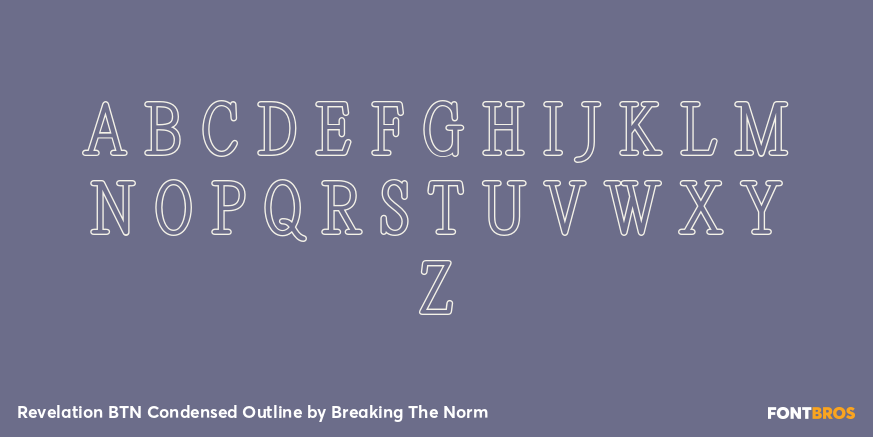 Revelation BTN Condensed Outline Font Poster #2
