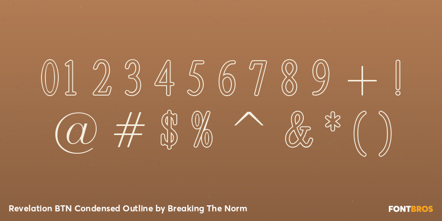 Revelation BTN Condensed Outline Font Poster #4