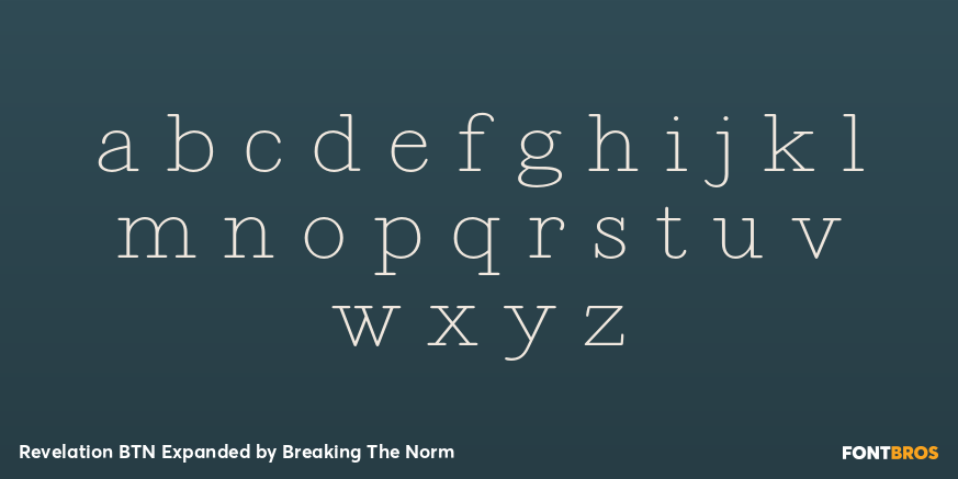 Revelation BTN Expanded Font Poster #3