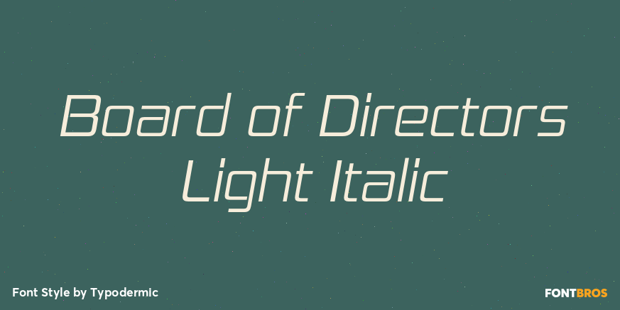 Board of Directors Light Italic Font Poster #1