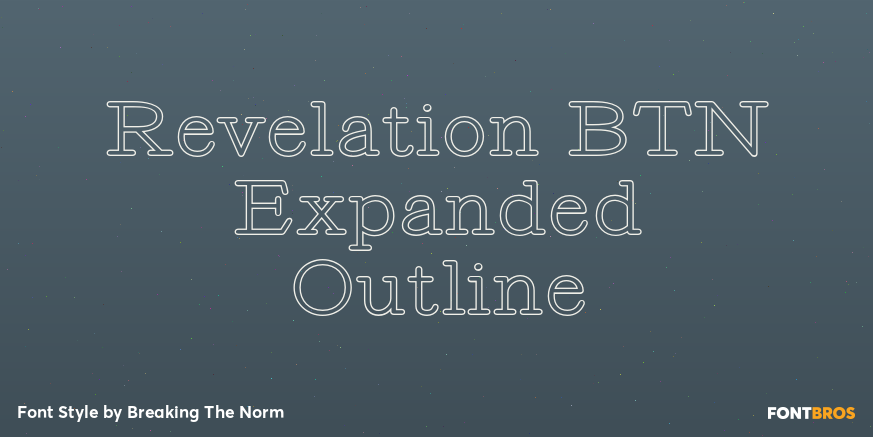 Revelation BTN Expanded Outline Font Poster #1