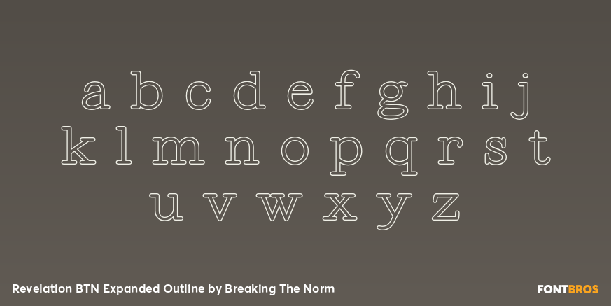 Revelation BTN Expanded Outline Font Poster #1