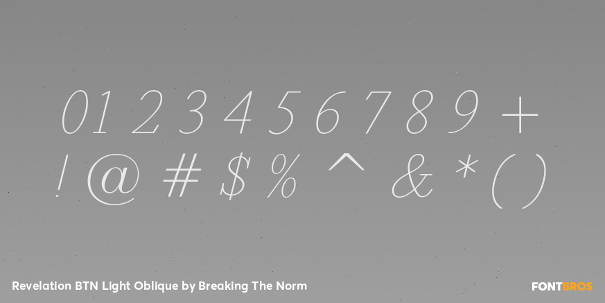 Revelation BTN Light Oblique Font Poster #4
