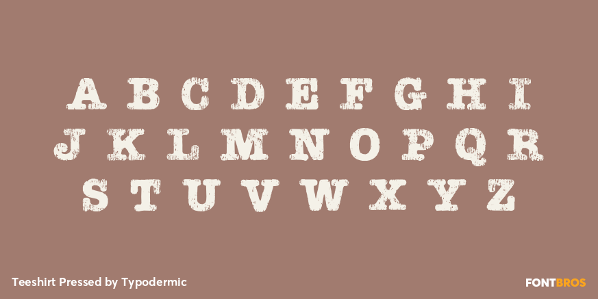 Teeshirt Pressed Font Poster #2