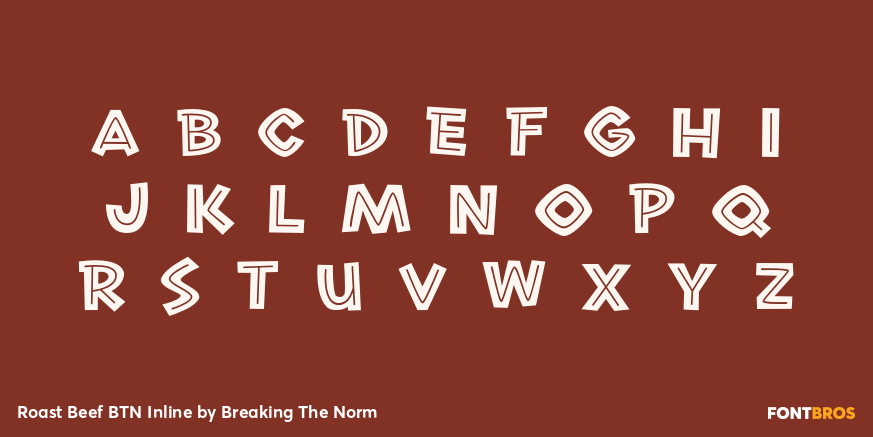 Roast Beef BTN Inline Font Poster #3