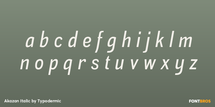 Akazan Italic Font Poster #3