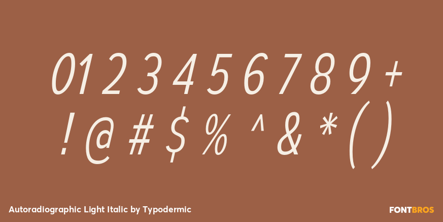 Autoradiographic Light Italic Font Poster #1