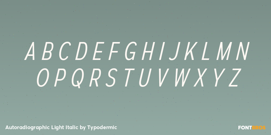 Autoradiographic Light Italic Font Poster #1