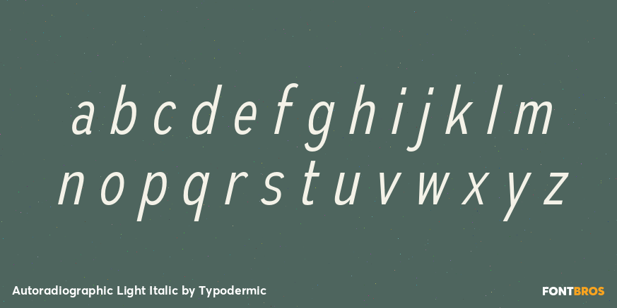 Autoradiographic Light Italic Font Poster #1