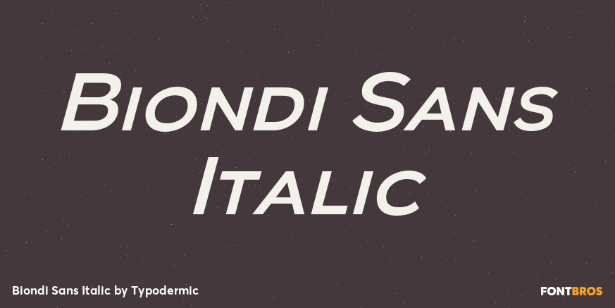 Biondi Sans Italic Poster