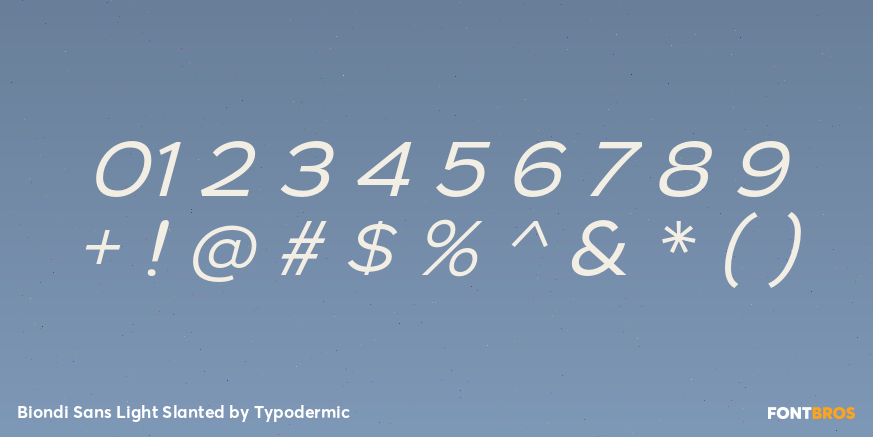 Biondi Sans Light Slanted Font Poster #1