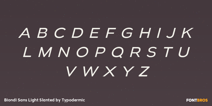 Biondi Sans Light Slanted Font Poster #1