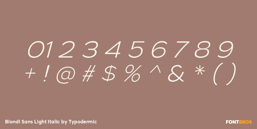 Biondi Sans Light Italic Font Poster #1